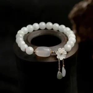 Pulseira de Água-Marinha com Pérolas